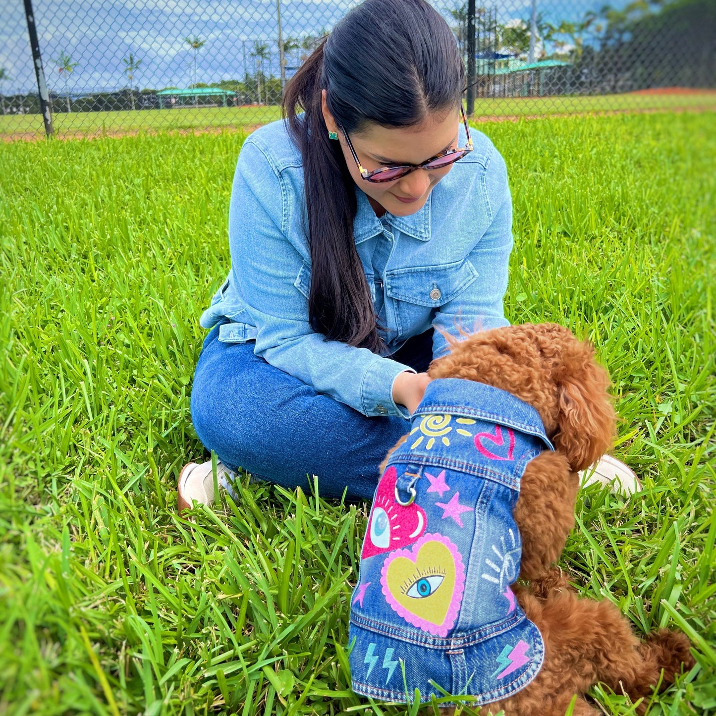 Handmade Colorful Denim Jackets for Small & Medium dogs - Sunshine Style