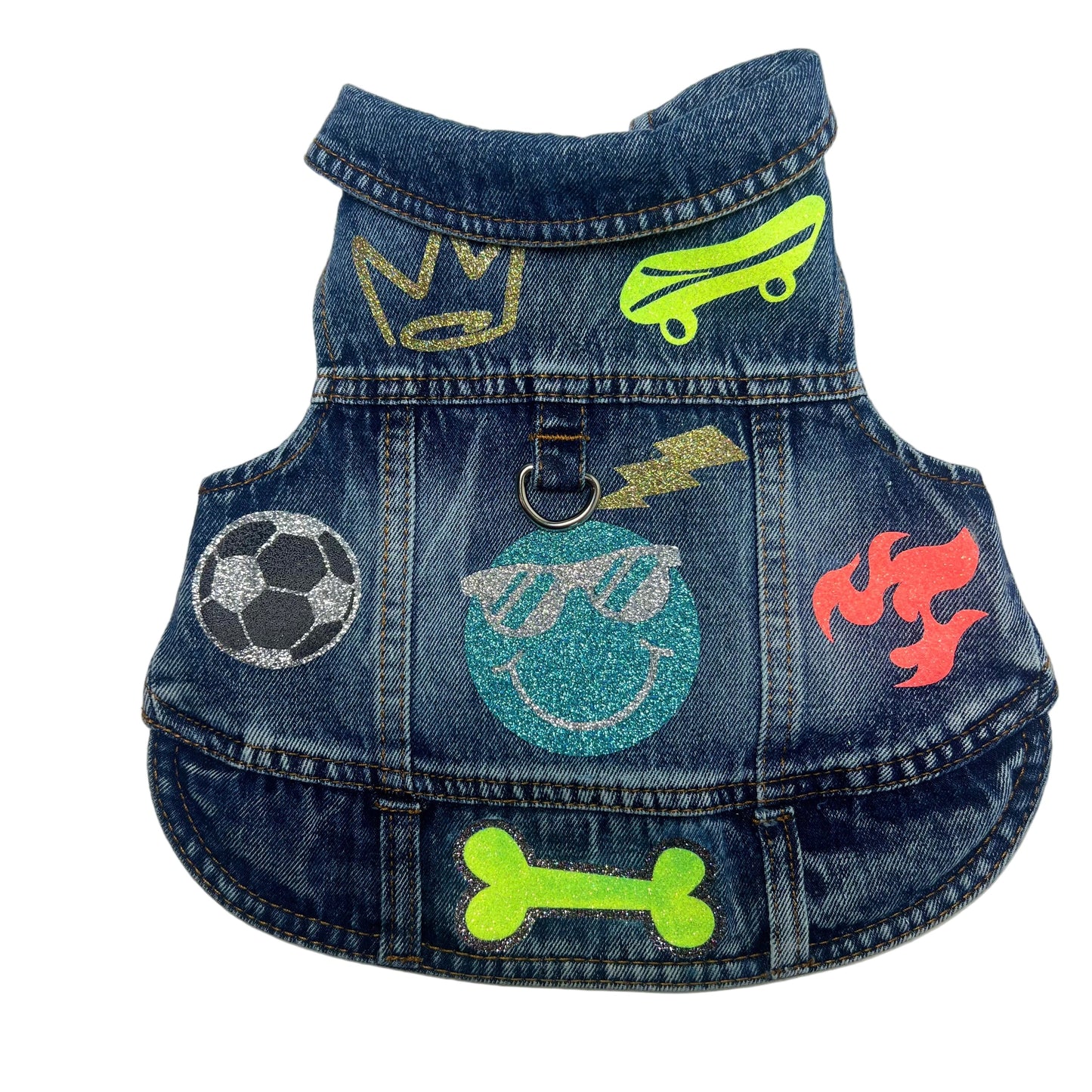 Handmade Denim Jacket Dog Harness – Cool Boy Edition
