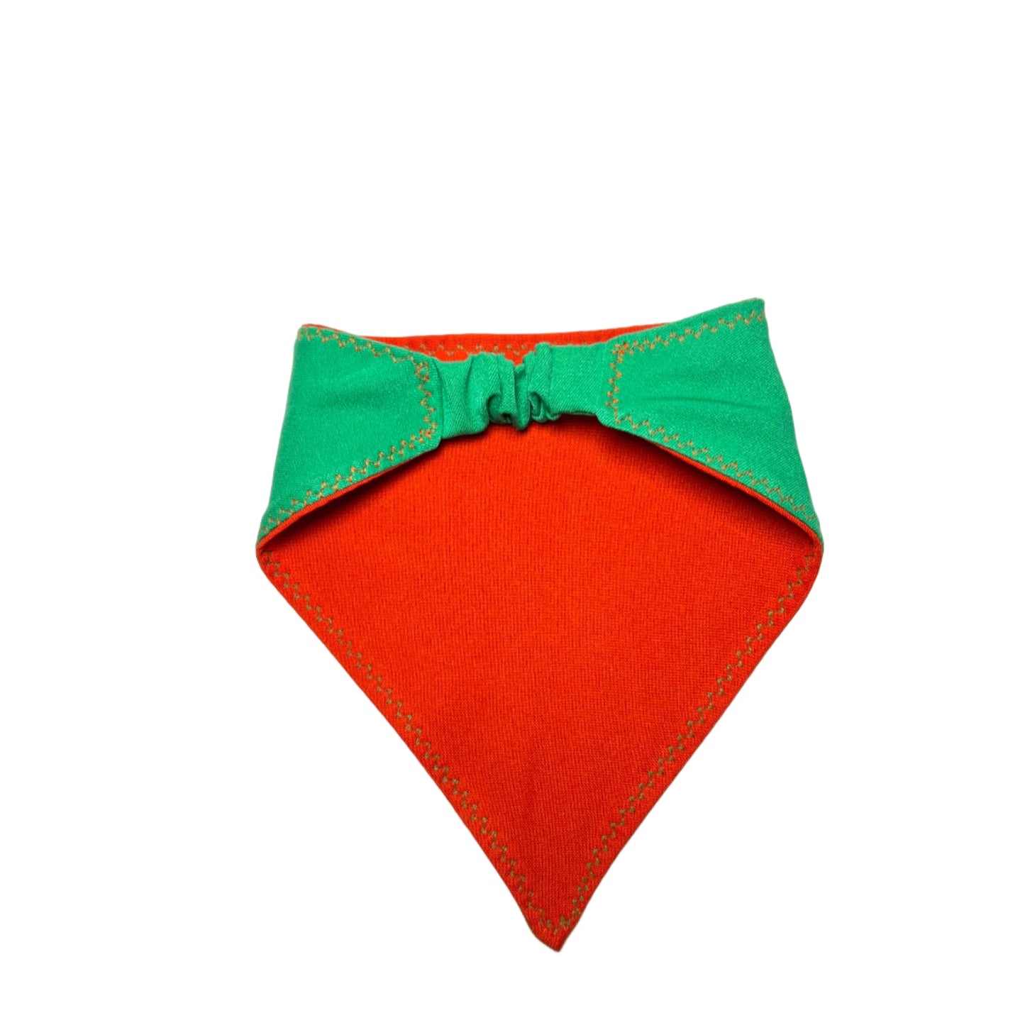 Reversible Dog Bandana – Orange & Green size M