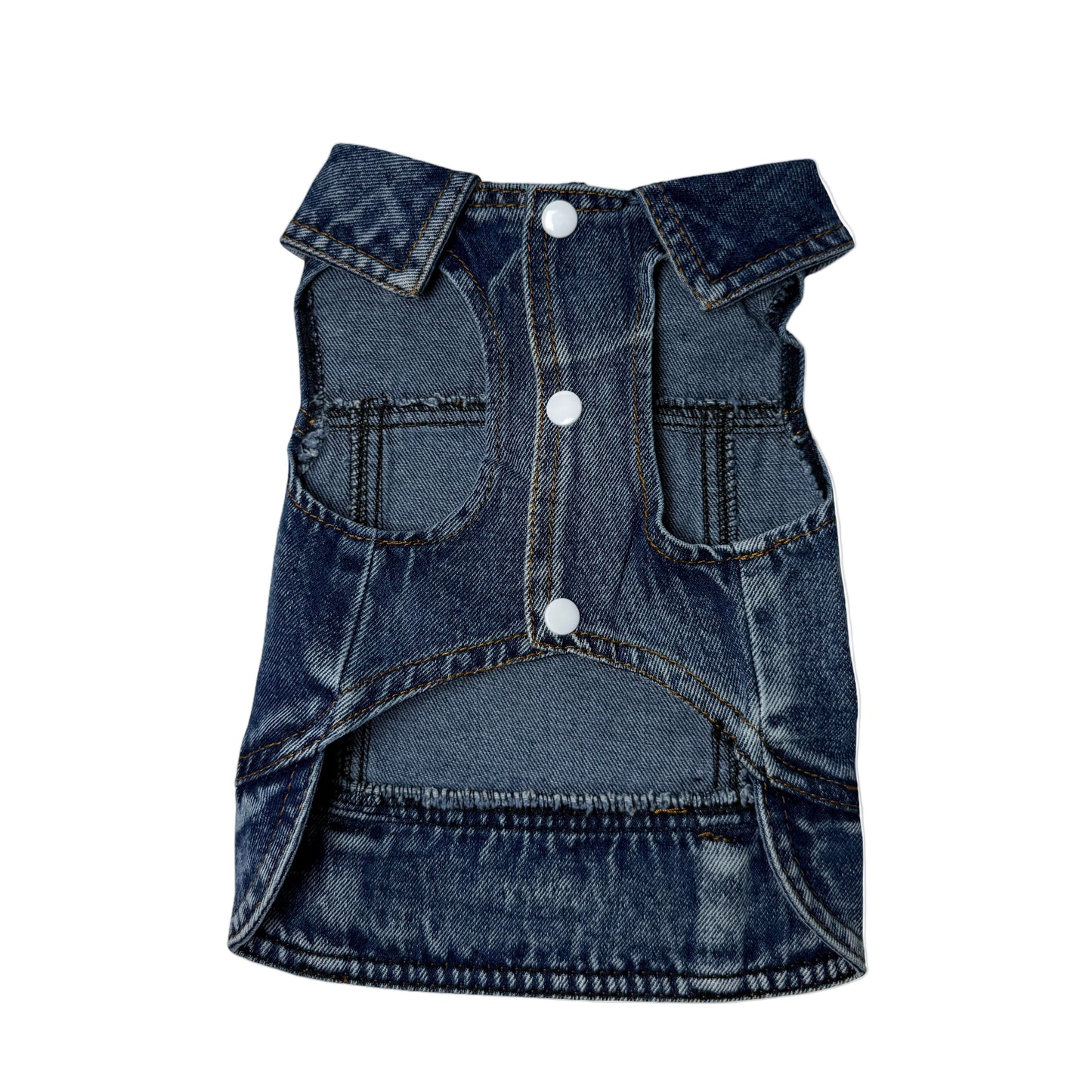 Handmade Dog Harness – Cherry Denim Jacket Style