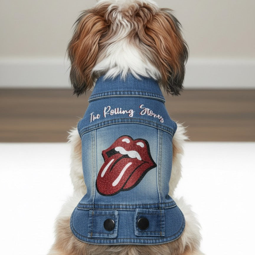 Handmade Rock Dog Jacket – Rolling Stones Edition SIZE S to L